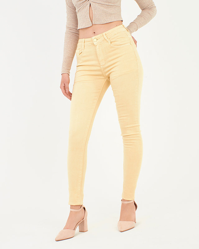 Women's Yellow Mid Rise - Clothing