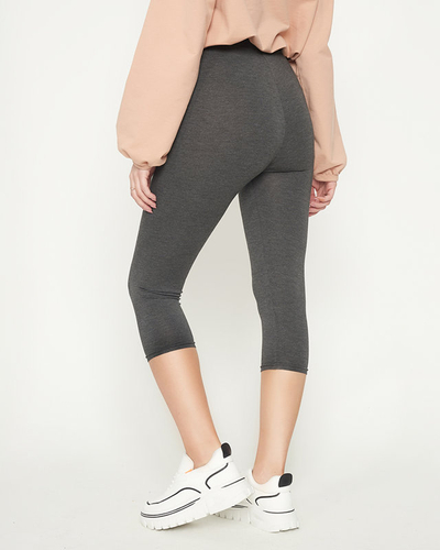 Women's 3/4 length dark gray leggings - Clothing