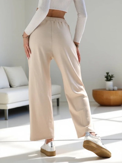 Royalfashion Women's wide dress pants with rhinestones