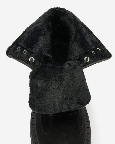 Royalfashion Черные женские ботинки на шнуровке Macnev