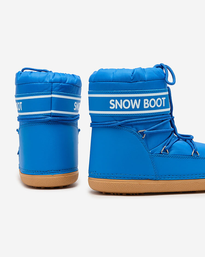 Royalfashion Blue women's snow boots with welt Soblesia