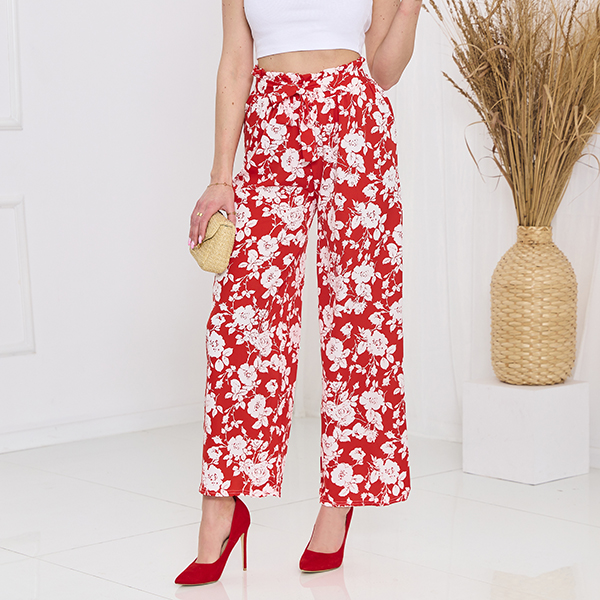 Red floral palazzo pants - Clothing
