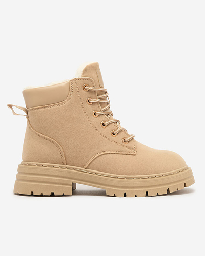 Royalfashion Gaiši brūni sieviešu siltinātie trapper zābaki Radoras