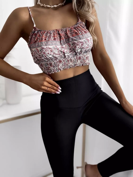 Women's Black Ribbed Leggings - Clothing