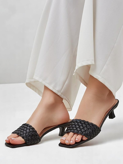 Callista Nero Sandals – Black women's eco-leather stilettos, summer