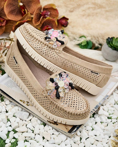 Royalfashion Sieviešu ažūra mokasīni ar pērlītēm Nasfali