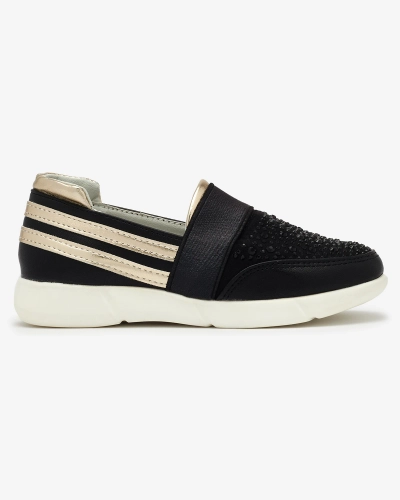 Черные детские кроссовки-слипы - на Ciarala - Обувь