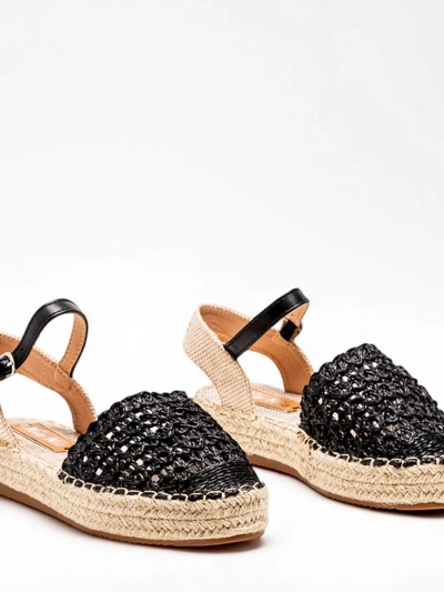 Ladies 'black espadrilles with an openwork Triumf - Footwear
