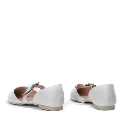 Gray ballerinas with decorative buckle Merletta - Footwear