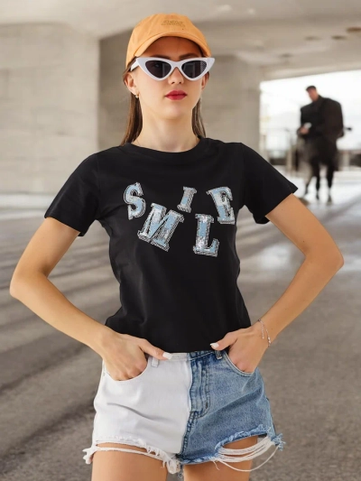 Royalfashion Women's cotton blouse with the inscription