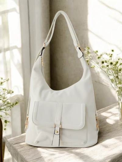 Royalfashion Women's handbag made of matte eco-leather with a pocket on the front