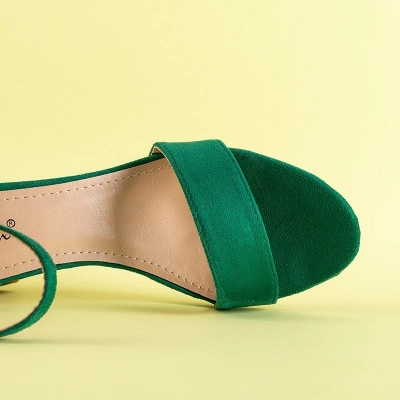 OUTLET Green women's high-heeled sandals Maniza - Footwear