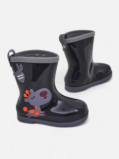Royalfashion Children's galoshes with Funny Time patches