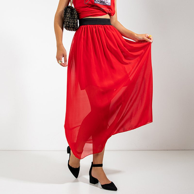 Red women's maxi skirt - Clothing