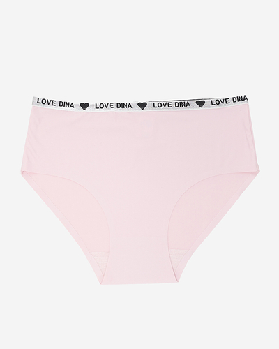 Pink women's knickers with decorative stripes - Underwear
