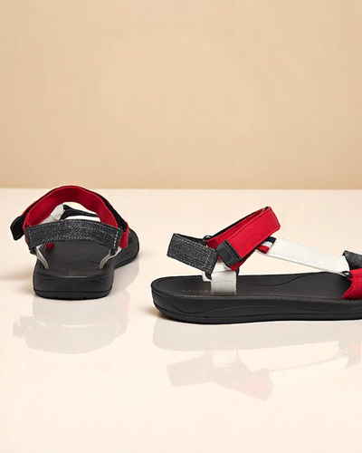 Luna Women's Red and Black Synthetic Summer Sandals