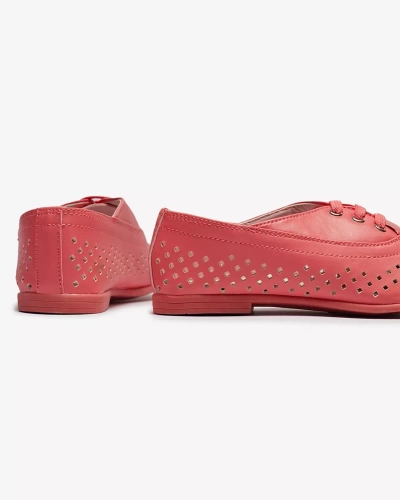 Pink children's openwork moccasins Janno- Footwear