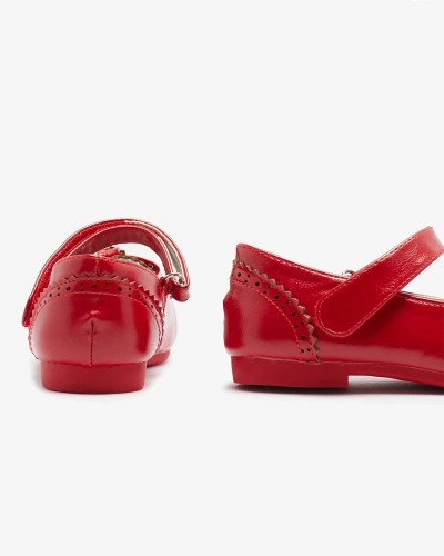 Red girls' pumps with bow Proya- Footwear