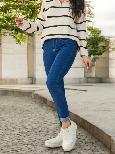 Royalfashion Джинсы для женщин скинни из хлопка