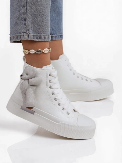 Royalfashion Women's high-top sneakers with Tedi bear