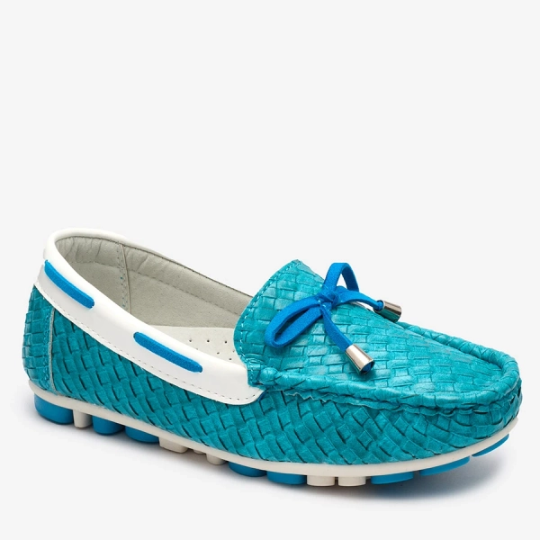Turquoise children's moccasins Dannad- Footwear