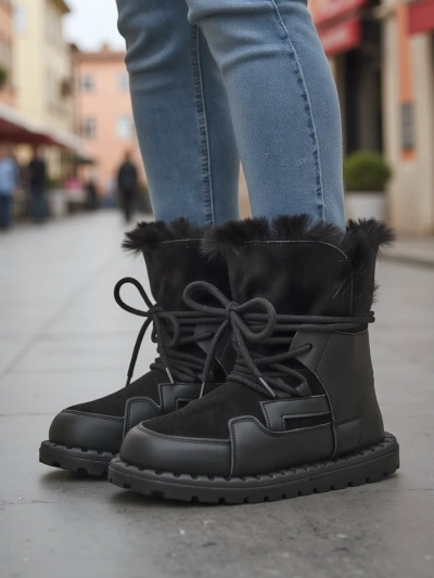 Royalfashion Women's Lace-Up Snow Boots Viovi