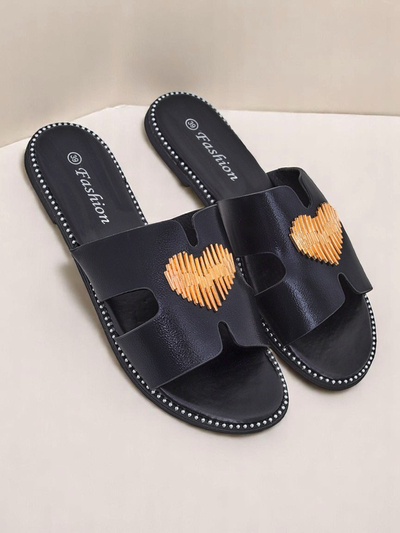 Royalfashion Женские шлепанцы на плоской подошве Heart Chic