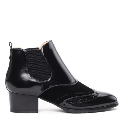 Retro black lacquer Farinola boots - Footwear