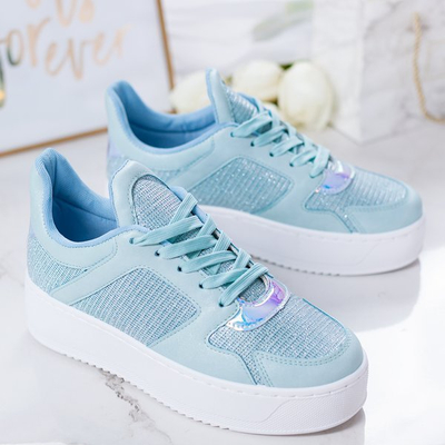 Blue sports shoes on the Salsa platform - Footwear 1