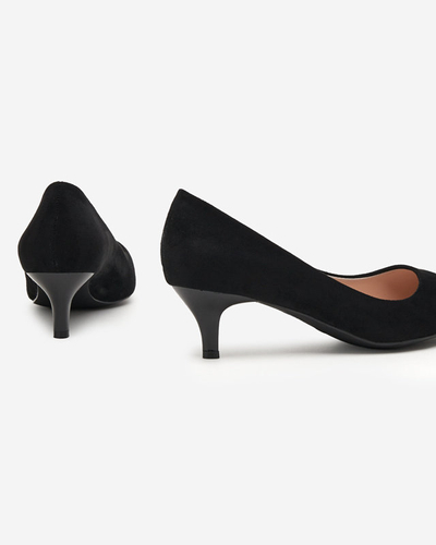 Black women's pumps on a low heel Ikerina - Footwear