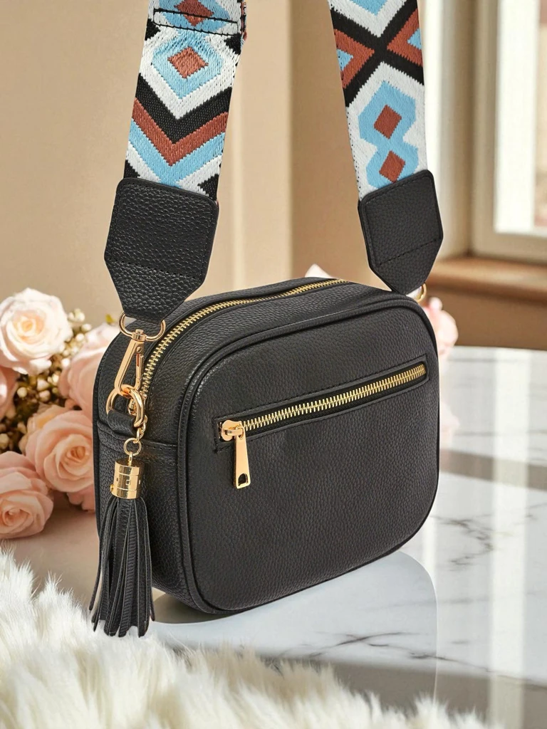 Royalfashion Geantă mică de damă din piele ecologică cu curea colorată Kovi Lace