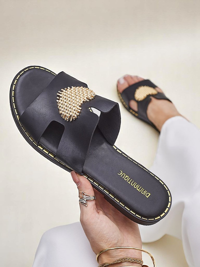 Royalfashion Women's slip-ons with heart Gold Heart