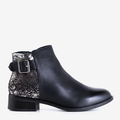 Black women's boots with flat heels Fireli - Footwear