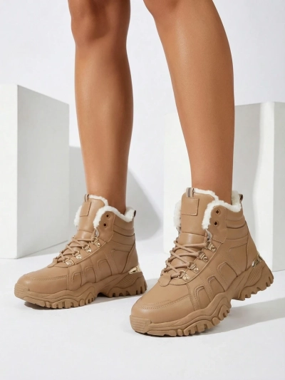 Royalfashion Women's Sneakers with Furry Megigna