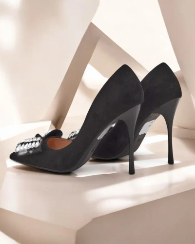Royalfashion Women's high-heeled shoes with a bow Cocarte