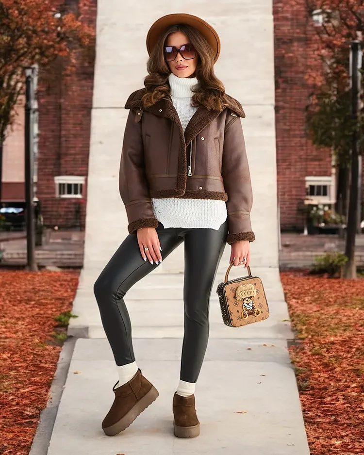 Royalfashion Sieviešu motociklistu jaka