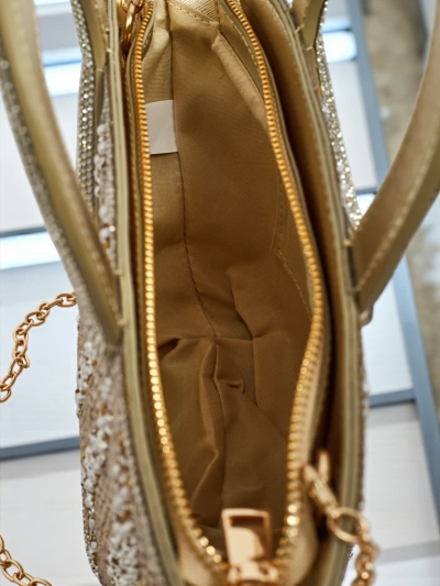 Small Women's Handbag with Cubic Zirconia Sparkle Queen