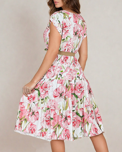 Royalfashion Женское платье миди с цветочным узором