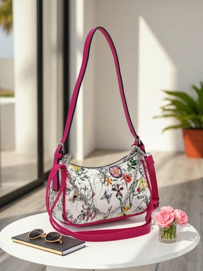 Royalfashion Small women’s handbag made of eco leather with floral pattern Lily Bloom