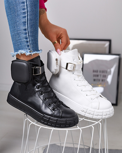 Black women's sport shoes with pouch Efiffe- Footwear