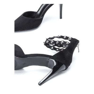 Black high heels with a decorative buckle Dayene - Footwear