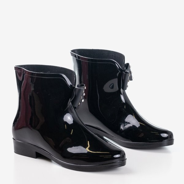 Ladies 'black rain boots with a Maiya bow - Footwear
