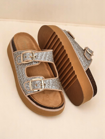 Royalfashion Women's Nora Woven Platform Flip-Flops