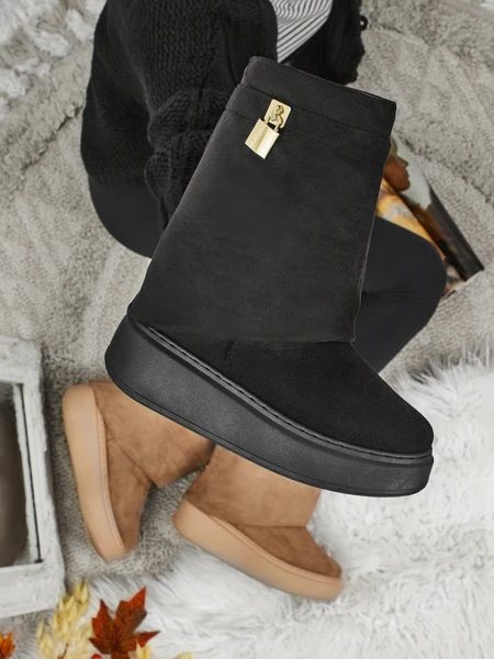 Elizze Women's Short Snow Boots with Detachable Upper