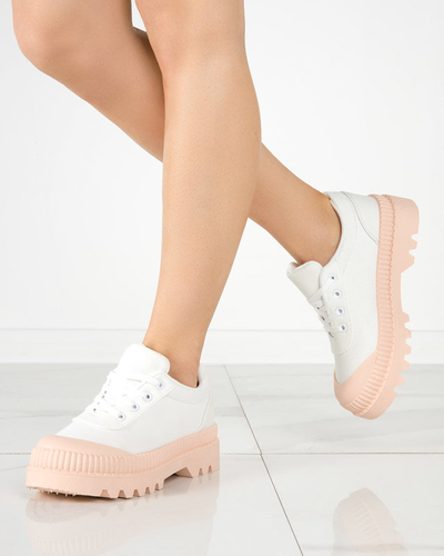 OUTLET Women's white sneakers with pink Comp sole - Footwear