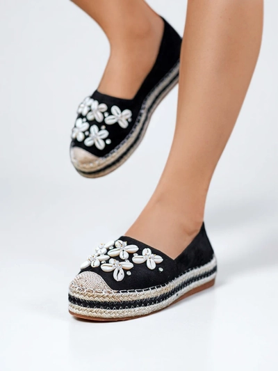 Black women's platform espadrilles with embellishments Izira - Footwear
