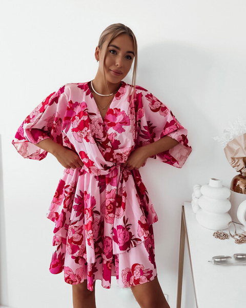 Royalfashion Sieviešu mini kleita ar oriģinālu rakstu