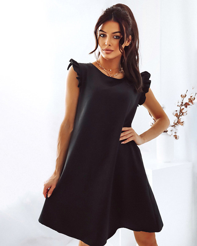 Trapezoidal dress for women in black - Clothing