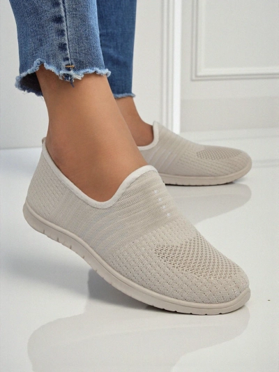 Женские Мокасины Callista Бежевые Из Дышащей Ткани Весна Лето