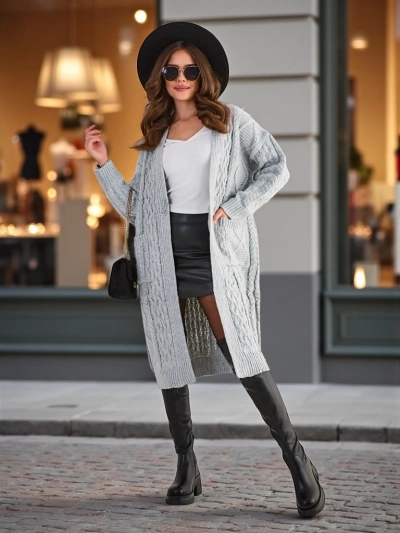 Royalfashion Women's knit poncho sweater